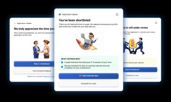 Instant feedback on your application